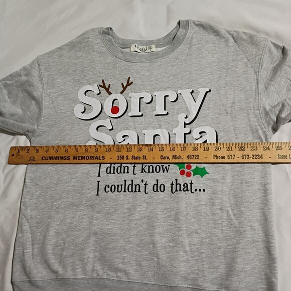Ugly Christmas Sweatshirt Women's L (11-12) Grey Wound Up Cotton/Poly Blend - Picture 6 of 10